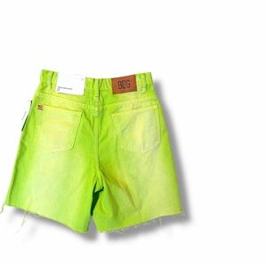 NWT BDG Urban Outfitters Longline Carpenter Shorts Lime Green Neon 27
